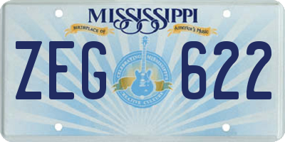 MS license plate ZEG622