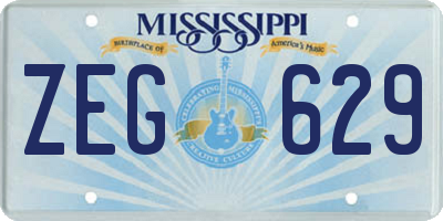 MS license plate ZEG629