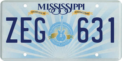 MS license plate ZEG631