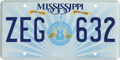MS license plate ZEG632