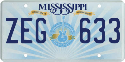 MS license plate ZEG633