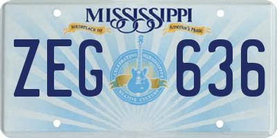MS license plate ZEG636