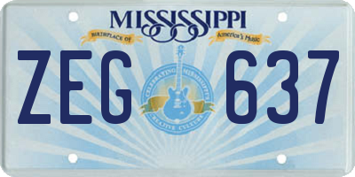 MS license plate ZEG637