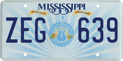 MS license plate ZEG639