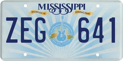 MS license plate ZEG641