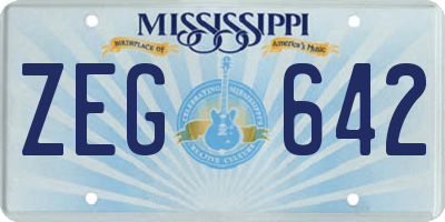 MS license plate ZEG642