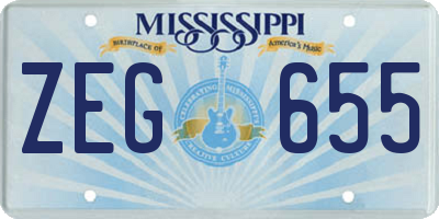 MS license plate ZEG655