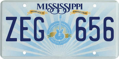MS license plate ZEG656