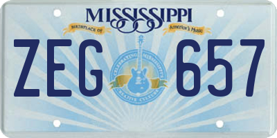 MS license plate ZEG657