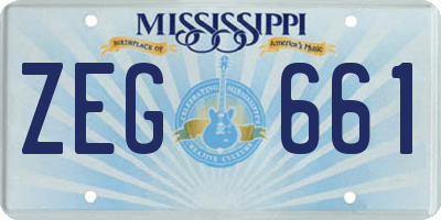 MS license plate ZEG661