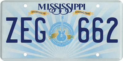 MS license plate ZEG662