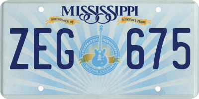MS license plate ZEG675