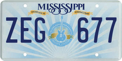MS license plate ZEG677