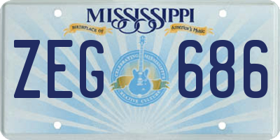MS license plate ZEG686