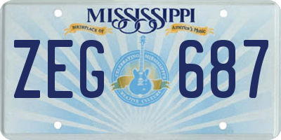 MS license plate ZEG687