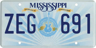 MS license plate ZEG691