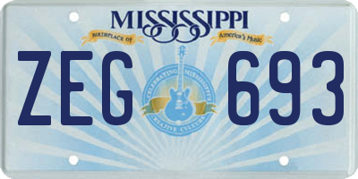MS license plate ZEG693