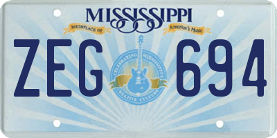 MS license plate ZEG694