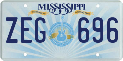 MS license plate ZEG696