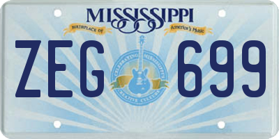MS license plate ZEG699