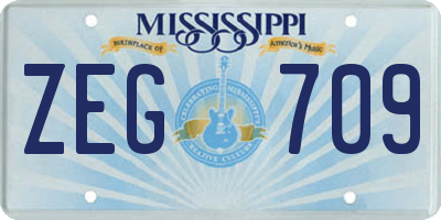 MS license plate ZEG709