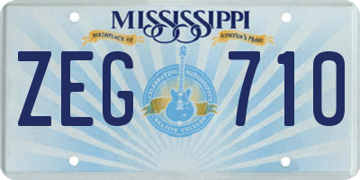 MS license plate ZEG710