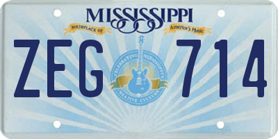 MS license plate ZEG714