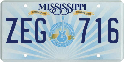MS license plate ZEG716