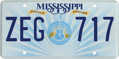 MS license plate ZEG717