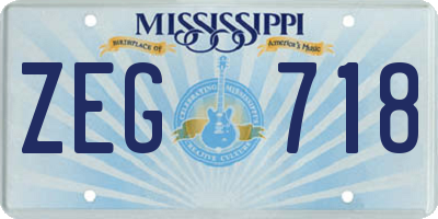MS license plate ZEG718
