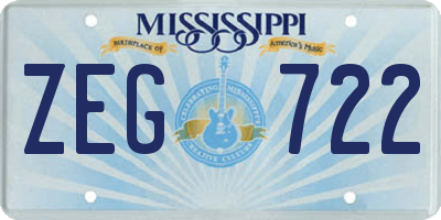MS license plate ZEG722