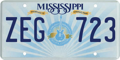 MS license plate ZEG723