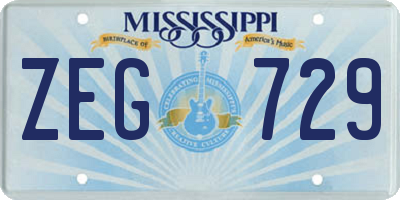 MS license plate ZEG729