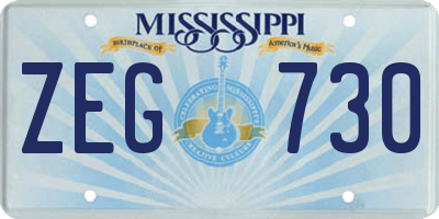 MS license plate ZEG730