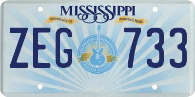 MS license plate ZEG733