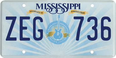 MS license plate ZEG736