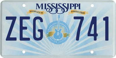 MS license plate ZEG741