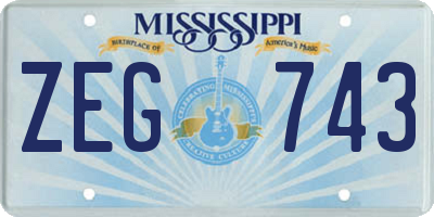 MS license plate ZEG743