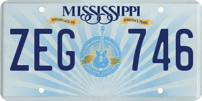 MS license plate ZEG746