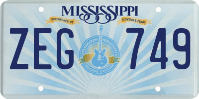 MS license plate ZEG749