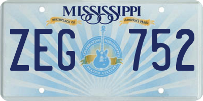 MS license plate ZEG752