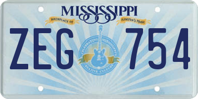 MS license plate ZEG754