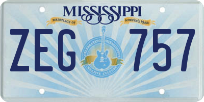 MS license plate ZEG757