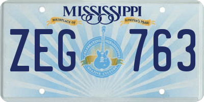 MS license plate ZEG763