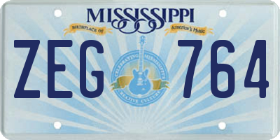MS license plate ZEG764