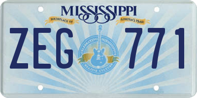 MS license plate ZEG771