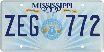 MS license plate ZEG772