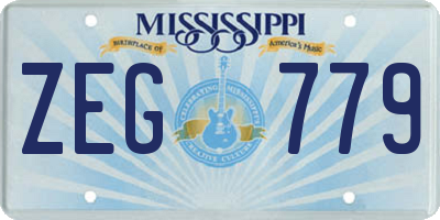 MS license plate ZEG779