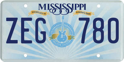 MS license plate ZEG780