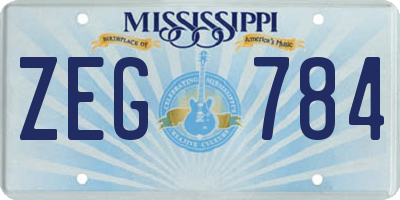 MS license plate ZEG784
